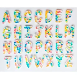 Alfabeto letras mayúsculas rellenables translúcidas 5 cm (28) - Sumando Momentos