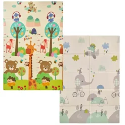 Alfombra de espuma plegable y reversible Trendy Elefante y Oso 1,8 x 1,2 metros - MS
