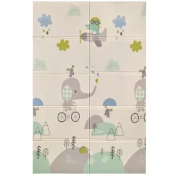 Alfombra de espuma plegable y reversible Trendy Elefante y Oso 1,8 x 1,2 metros - MS