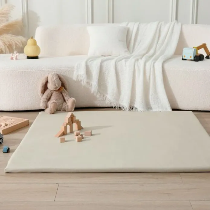 Alfombra de espuma y piel vegana arena 1,2 x 1,2 metros - Hakuna Matte