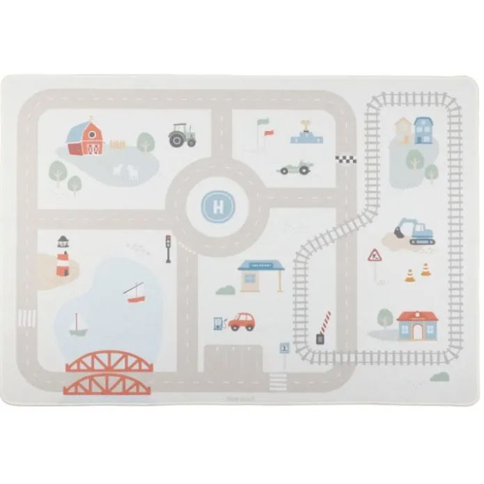 Alfombra de juegos carretera 1,4 x 1 metros - Little Dutch