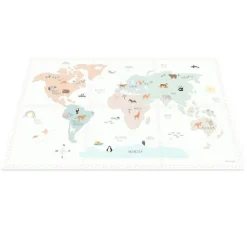Alfombra de juegos de espuma puzle mundo y animales 1,8 x 1,2 metros - Play&go