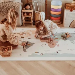 Alfombra de juegos de espuma puzle mundo y animales 1,8 x 1,2 metros - Play&go