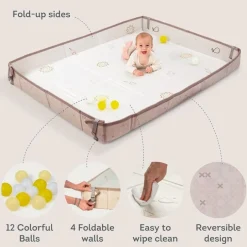 Alfombra-piscina de bolas plegable y reversible 1,8 x 1,5 cm - Taf Toys