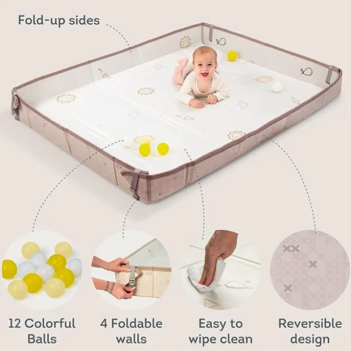Alfombra-piscina de bolas plegable y reversible 1,8 x 1,5 cm - Taf Toys