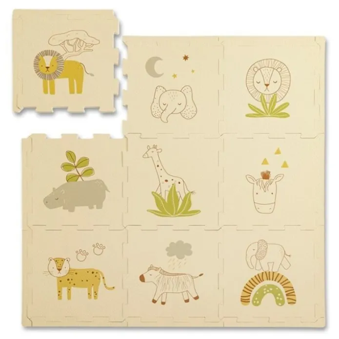 Alfombra puzle de espuma Safari 0,9 x 0,9 metros - Hakuna Matte