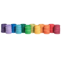 Anillas de madera colores arcoíris y pastel (72) - Grapat