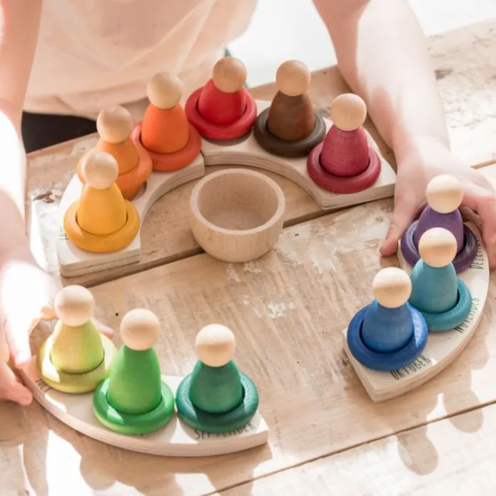 Anillas de madera de colores para Calendario Perpetuo (12) - Grapat