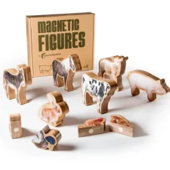 Animales de la granja de madera magnéticos (8) - Nowordbooks