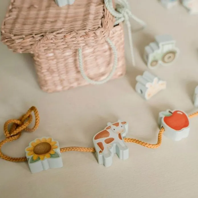 Animales de madera para coser y enhebrar Pequeña Granja (11) - Little Dutch