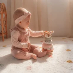 Apilable balancín de madera y peluche ciervo Jardín de hadas - Little Dutch