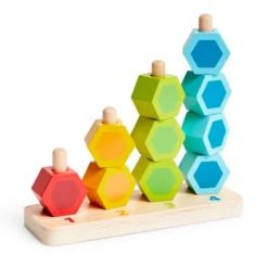 Apilable de madera para clasificar colores y contar - Hape