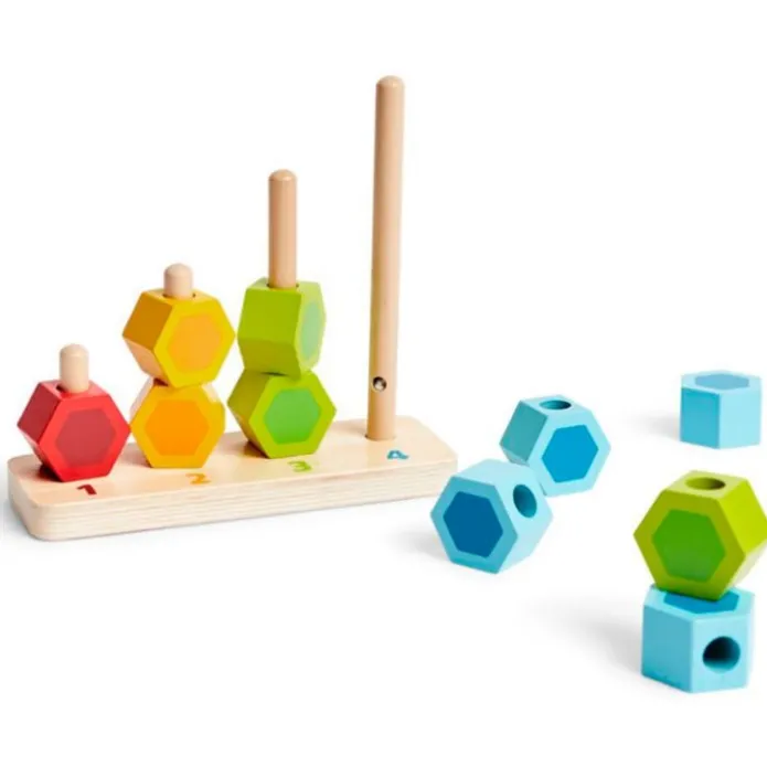 Apilable de madera para clasificar colores y contar - Hape