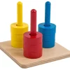 Apilable guía vertical 3 colores de madera - Montessori