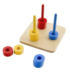 Apilable guía vertical 3 colores de madera - Montessori