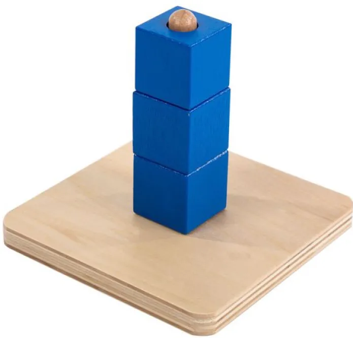 Apilable guía vertical 3 cubos de madera - Montessori