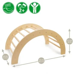 Arco de escalada convertible en balancín de madera Pikler Jungle - 509Crew