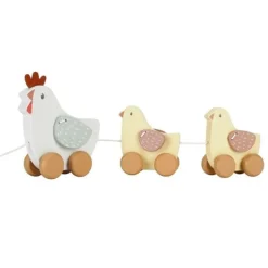 Arrastre de madera gallina y pollitos - Little Dutch