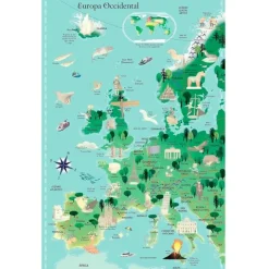 Atlas ilustrado con pegatinas - Usborne