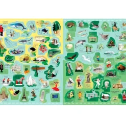 Atlas ilustrado con pegatinas - Usborne