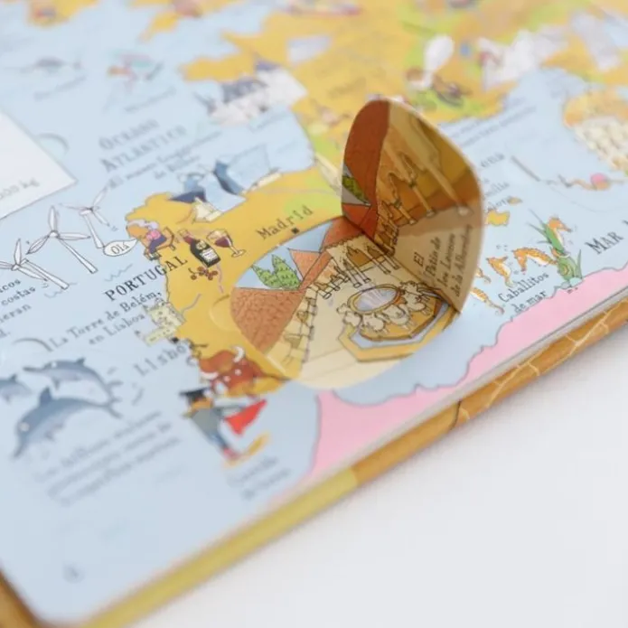 Atlas ilustrado con solapas