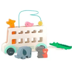 Autobús de madera con actividades y animales - Vilac