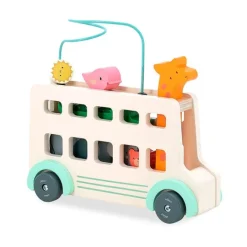 Autobús de madera con actividades y animales - Vilac