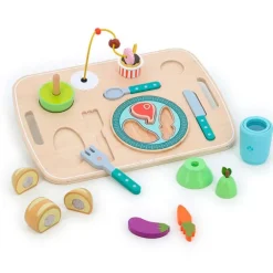 Bandeja de comida de madera con actividades - Vilac