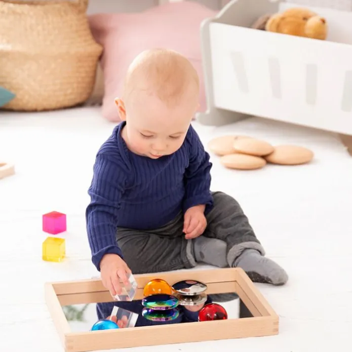 Bandeja de madera con espejo para explorar 36 cm - TickiT