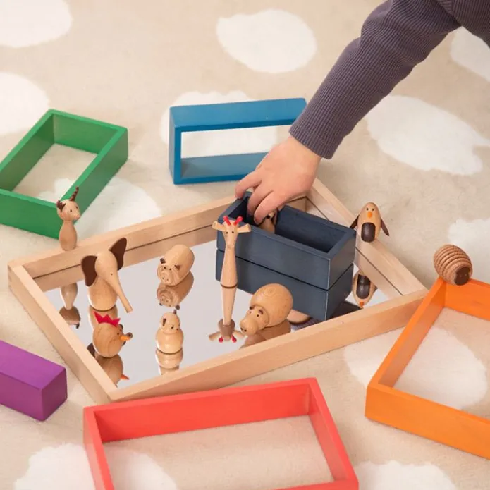 Bandeja de madera con espejo para explorar 36 cm - TickiT