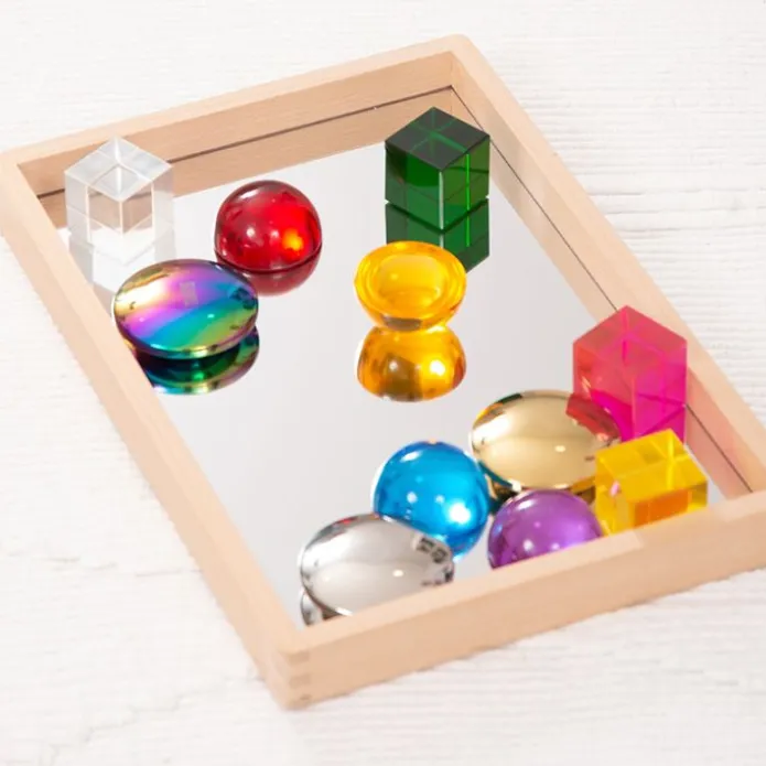 Bandeja de madera con espejo para explorar 36 cm - TickiT