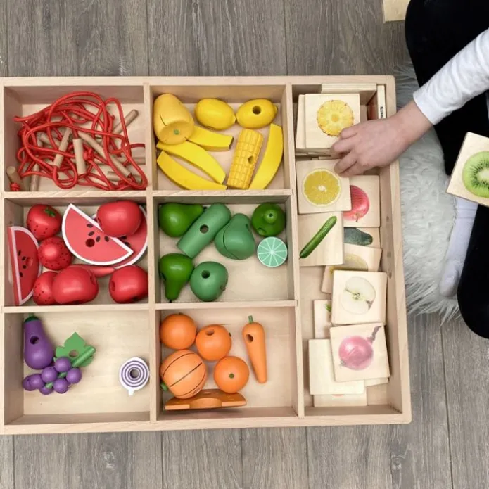 Bandeja de madera para clasificar 7 compartimentos - Tickit