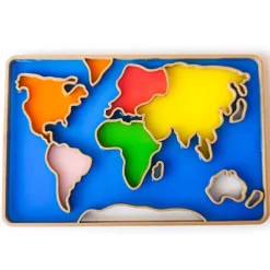Bandeja sensorial rellenable Mapa del mundo - Sumando Momentos