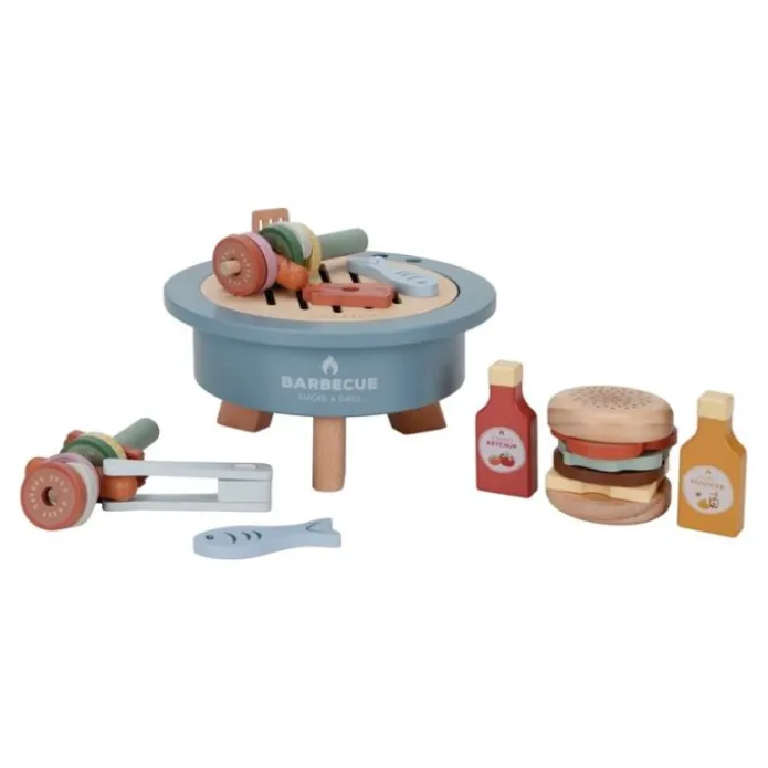 Barbacoa portátil con accesorios de madera - Little Dutch