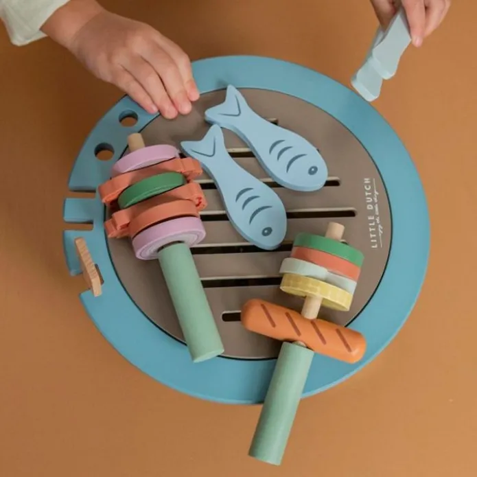 Barbacoa portátil con accesorios de madera - Little Dutch