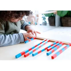 Barras numéricas pequeñas de madera - Montessori