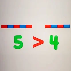 Barras rojas y azules Montessori translúcidas - Sumando Momentos