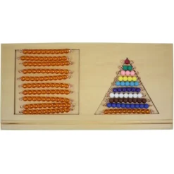 Base de madera para escaleras de perlas y barras de perlas - Montessori