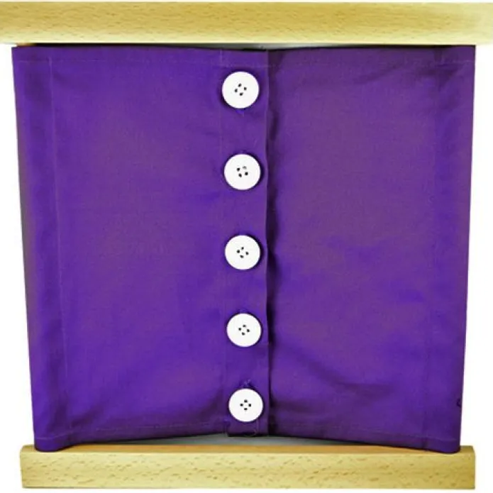 Bastidor de madera con botones grandes - Montessori