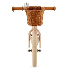 Bicicleta de equilibrio sin pedales Rapid 2 rosa pastel con cesta - Kinderkraft