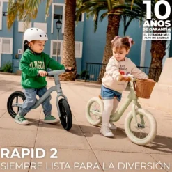 Bicicleta de equilibrio sin pedales Rapid 2 rosa pastel con cesta - Kinderkraft
