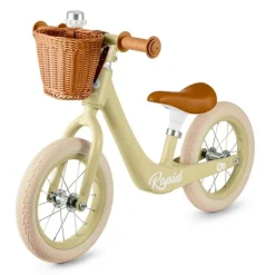 Bicicleta de equilibrio sin pedales Rapid 2 verde pastel con cesta - Kinderkraft