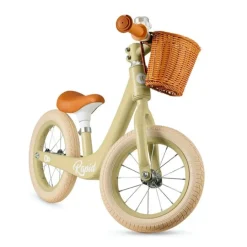 Bicicleta de equilibrio sin pedales Rapid 2 verde pastel con cesta - Kinderkraft
