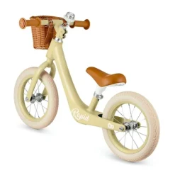 Bicicleta de equilibrio sin pedales Rapid 2 verde pastel con cesta - Kinderkraft