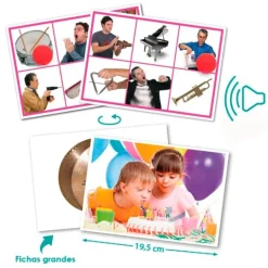 Bingo: sonidos de acciones e instrumentos musicales - Akros