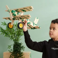 Bloques de construcción de madera (30), ruedas (8) y conectores (8) compatibles con KAPLA - Join Clips