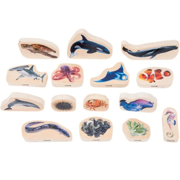 Bloques de madera Animales marinos (15) - TickiT