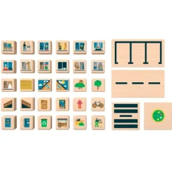 Bloques de madera City (324) - Just Blocks + REGALO manta-saco