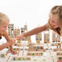 Bloques de madera City (324) - Just Blocks + REGALO manta-saco