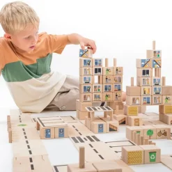 Bloques de madera City (324) - Just Blocks + REGALO manta-saco